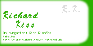 richard kiss business card